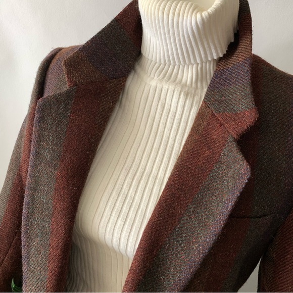 v i n t a g e :: Unique 70s Striped Wool Tweed Blazer ILGWU Union - Picture 11 of 14